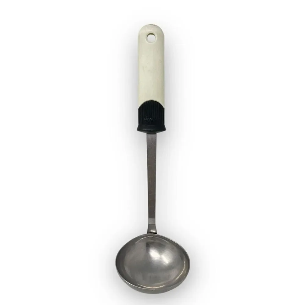 EKCO Ladle Stainless Steel and Nylon Vintage White Black Utensil